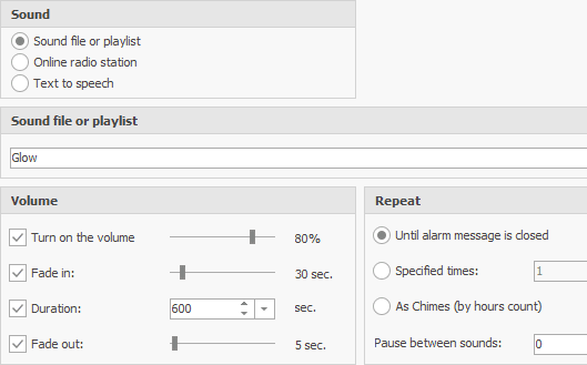Alarm Sound Settings